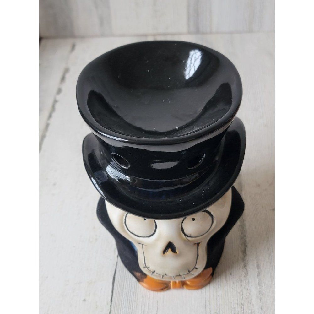 Yankee hand candle boney head skeleton wax warmer tea light holder Halloween - Picture 4 of 9
